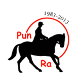 Punametsän Ratsastajat - logo