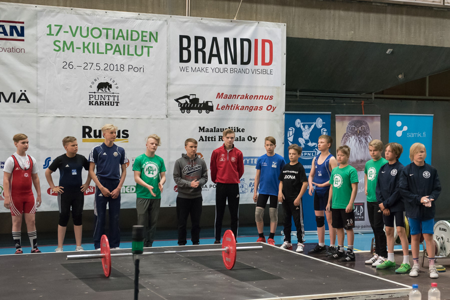 Painonnoston 17-vuotiaiden SM-kisat 26-27.5.2018, pojat