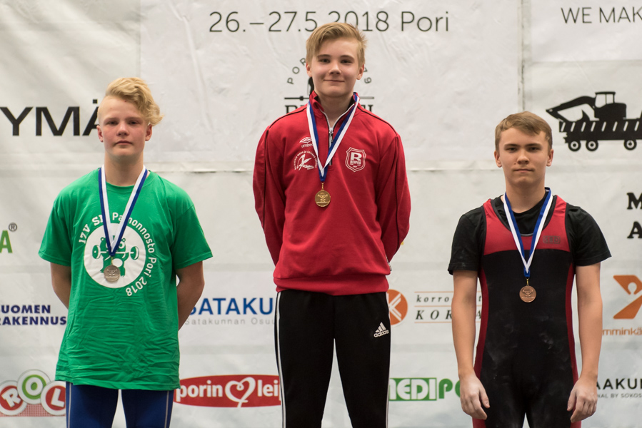 Painonnoston 17-vuotiaiden SM-kisat 26-27.5.2018, pojat