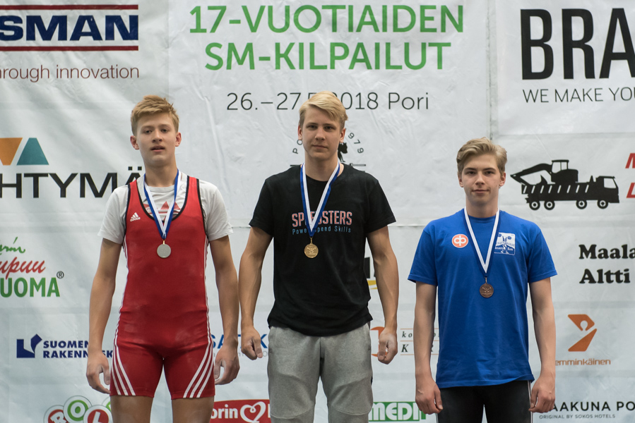 Painonnoston 17-vuotiaiden SM-kisat 26-27.5.2018, pojat