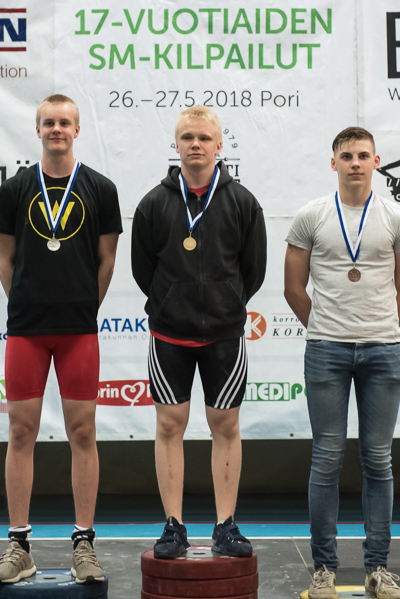 Painonnoston 17-vuotiaiden SM-kisat 26-27.5.2018, pojat