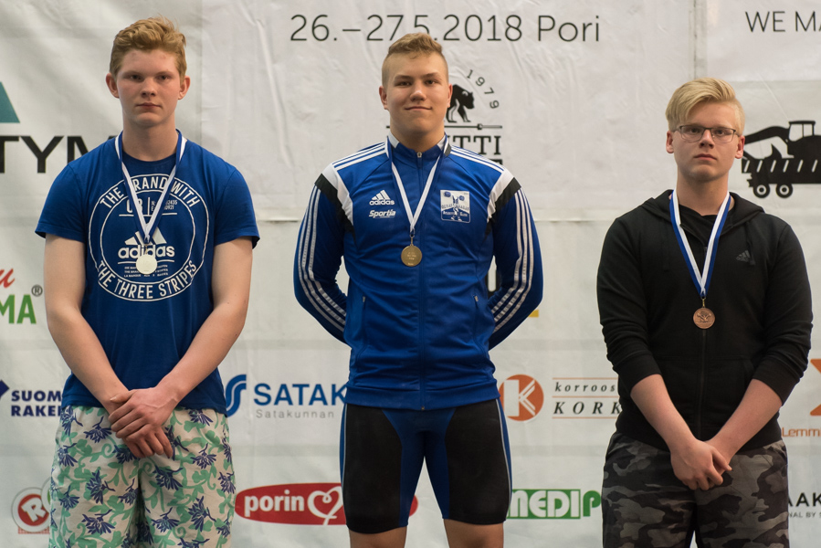 Painonnoston 17-vuotiaiden SM-kisat 26-27.5.2018, pojat