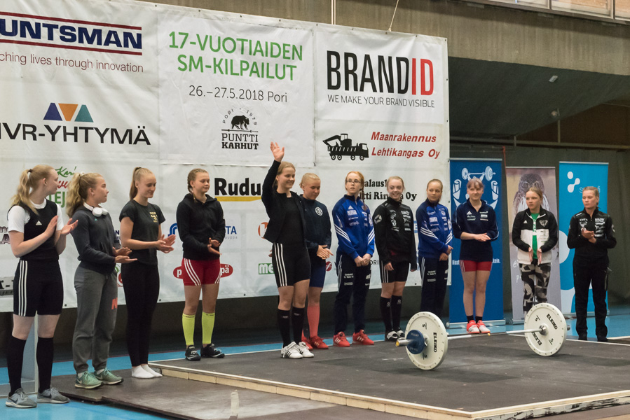 Painonnoston 17-vuotiaiden SM-kisat 26-27.5.2018, tytöt