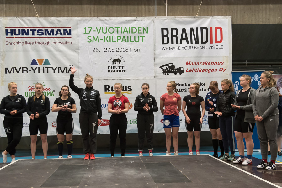 Painonnoston 17-vuotiaiden SM-kisat 26-27.5.2018, tytöt