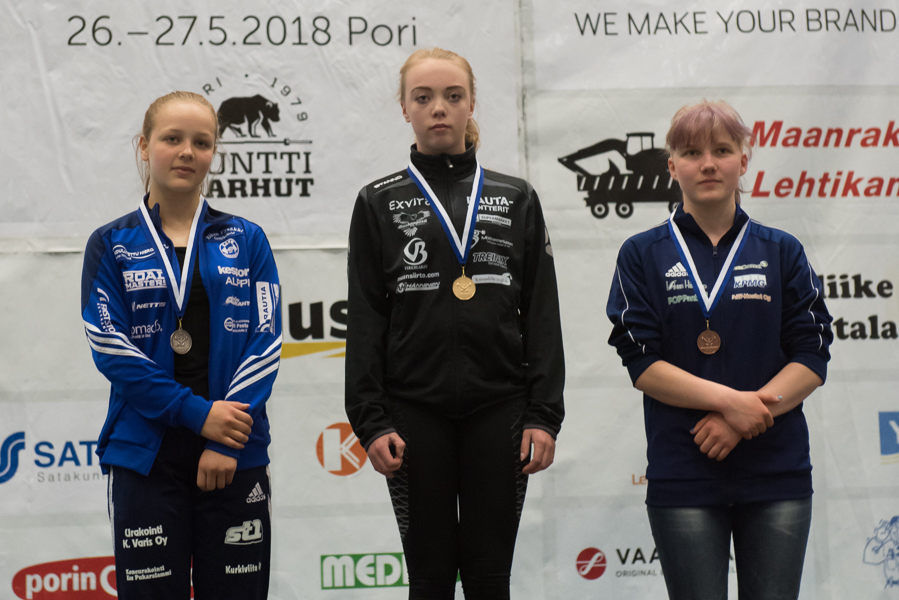 Painonnoston 17-vuotiaiden SM-kisat 26-27.5.2018, tytöt