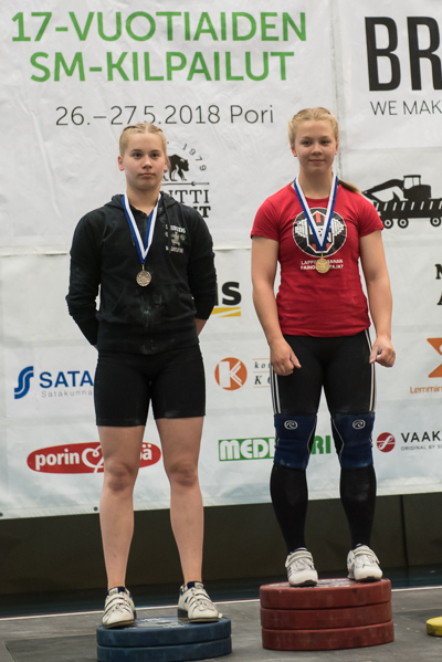 Painonnoston 17-vuotiaiden SM-kisat 26-27.5.2018, tytöt