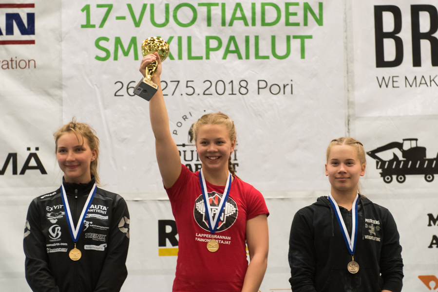 Painonnoston 17-vuotiaiden SM-kisat 26-27.5.2018, tytöt